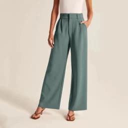 Women's High-Waisted Straight-Leg Trousers Casual Office Wear Slim-Fit Cut Solid-Colour Suit Trousers