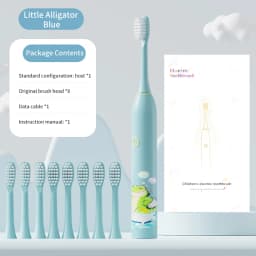 Children's Electric Toothbrush Color Cartoon Kids With Replacement Heads Soft Hair Cleaning Brush Rechargeable Sonic Toothbrush