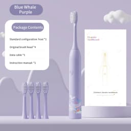 Children's Electric Toothbrush Color Cartoon Kids With Replacement Heads Soft Hair Cleaning Brush Rechargeable Sonic Toothbrush