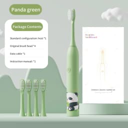 Children's Electric Toothbrush Color Cartoon Kids With Replacement Heads Soft Hair Cleaning Brush Rechargeable Sonic Toothbrush