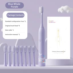 Children's Electric Toothbrush Color Cartoon Kids With Replacement Heads Soft Hair Cleaning Brush Rechargeable Sonic Toothbrush