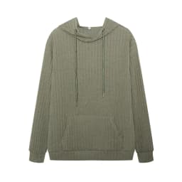 Autumn Winter European American Hooded Knitwear Long Sleeve Striped Kangaroo Pocket Sweater for Men
