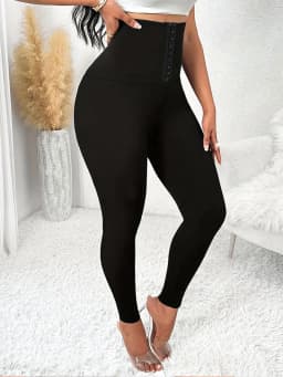Women's New Corset Leggings Elastic Comfortable Slim Yoga Pants Button Closure Tummy Control Design For Belly Fat Slimming Pants