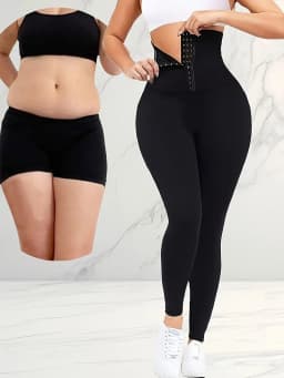 Women's New Corset Leggings Elastic Comfortable Slim Yoga Pants Button Closure Tummy Control Design For Belly Fat Slimming Pants