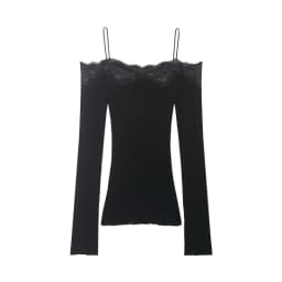 Lace Trim Off Shoulder Long Sleeve Knit Top for Women, Sexy Slim Fit Camisole, Spring Summer Casual Fashion Top