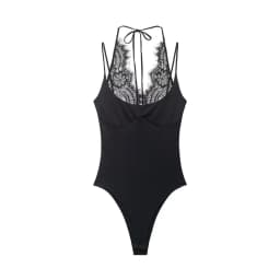 TFMLN Women Sexy Slim Bodysuits Chic Lace Partwork Sleeveless Fashion Backless Sling Tops 2026 Newest Lady Casual Playsuit