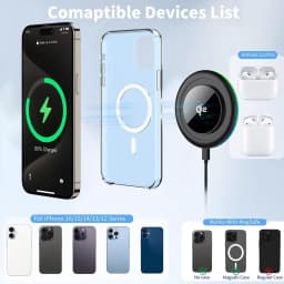 15W LED Wireless Charger Stand Fast Charging Station for iPhone 17 16 15 14 13 12 Pro Max 8 X XR Xiaomi Samsung Smartphones