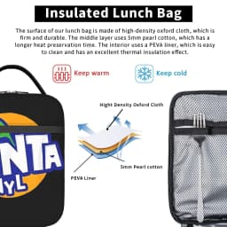 F-Fenta NYL Lunch Bag For Men Print Lunch Box Leisure Travel Cooler Bag Portable Oxford Thermal Lunch Bags