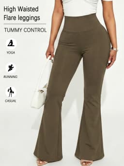 Women's Super Soft Flare Pants High Waisted Tummy Control Workout Yoga Leggings Bell Bottoms