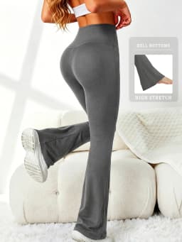 Women's Super Soft Flare Pants High Waisted Tummy Control Workout Yoga Leggings Bell Bottoms