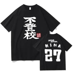 Nina Iseri Graphic T-shirt Japan Anime Girls Band Cry Tee-shirt Casual High Quality Tshirt Ropa Mujer Manga Cartoon Print