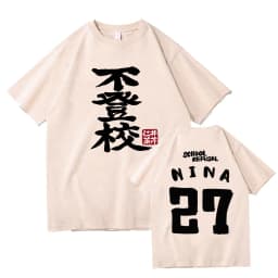 Nina Iseri Graphic T-shirt Japan Anime Girls Band Cry Tee-shirt Casual High Quality Tshirt Ropa Mujer Manga Cartoon Print