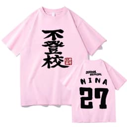 Nina Iseri Graphic T-shirt Japan Anime Girls Band Cry Tee-shirt Casual High Quality Tshirt Ropa Mujer Manga Cartoon Print