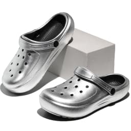 Gold Casual Clog and Mules, Lightweight EVA Garden Shoes, Non-Slip Sandals, Breathable Slip-On Shoes for Indoor Outdoor 666