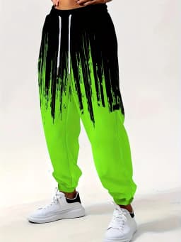 Men's Casual Sports Pants Plus Size Sports Pants, Elastic Waist, Adopting 3D Breathable Daily Street Wear, Plus Size