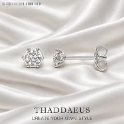 Geometry White Zircon Pave Ear Studs Europe Trendy Jewerly For Women New Glam Gift In Pure 925 Sterling Silver