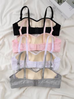 4 pcs underwear for teenage girls, non-wired bras, bras for developing stage, anti-sagging comfortable bras, adjustable