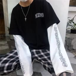 Men T Shirts Autumn Men Clothes Anime Casual Long Sleeved Oversized Y2K T-Shirt Harajuku Streetwear Academia Hip Hop Tee Tops