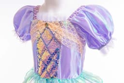 Summer Kids Mermaid Tail Costume Fancy Dress Sparkly Purple Ariel Outfit for Princess Birthday Party Hallowen Carnival Cosplay
