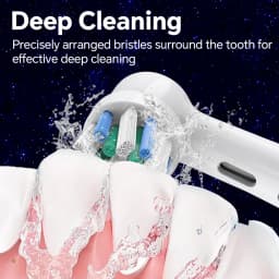 4 Cross Clean Replacement Brush Heads & Toothbrush Travel Case Compatible with Oral B iO 2 3 4 5 6 7 8 9 10 Electric Toothbrush