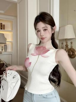 Designer Print Mesh Turtleneck Tank Top Women Basic Sleeveless T-shirt Spring Summer Knitted Tees Casual Outwear