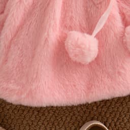 Girls' Coat Winter Solid-Color Warm And Cute Hooded Baby Girls Jacket Cute Baby Outwear With Sheepskin Ears