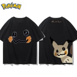 Bandai Pokémon Mimikyu Front and Rear Printed T-shirt Men's and Women's Summer New Loose Casual Versatile Short-sleeved Top