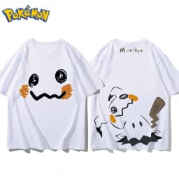 Bandai Pokémon Mimikyu Front and Rear Printed T-shirt Men's and Women's Summer New Loose Casual Versatile Short-sleeved Top