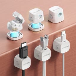 Joyroom 6PCS Detachable Magnetic Cord Organizer Under Desk Nightstand Home Office Car Wire Keeper Magnetic Cable Clips JR-ZS668