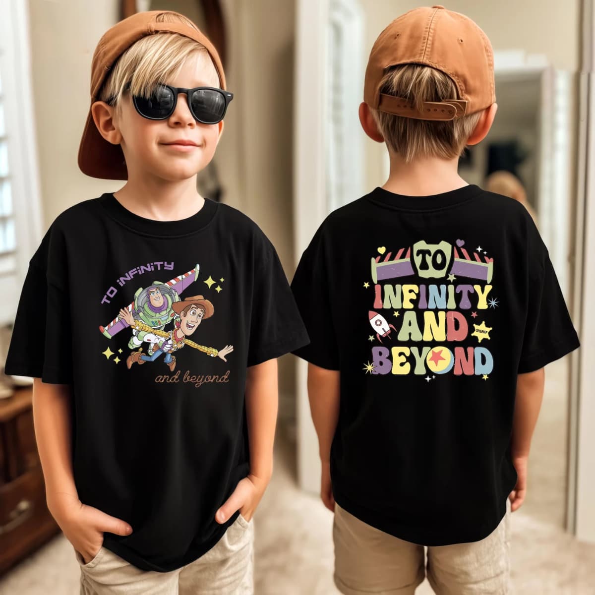 Buzz T-Shirt, "To Infinity and Beyond" Double-Sided Print, 2026 Summer Cotton Short Sleeve for Boys Girls Vacation