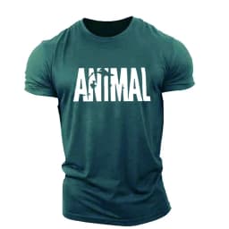 Fashion Animal Letter Printed T-shirt Summer Casual Crew Neck Tops Daily Basic Short Sleeve Quick Drying Gym Fitness Sports Tees
