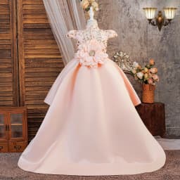 Summer Flower Baptism Party Girls Dress Elegant Wedding Bridesmaids Princess Prom Dresses Girl Birthday Pageant Evening Costumes