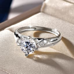 14K Gold Plated CZ Lab Diamond Promise Anniversary Ring 7mm Round Cut Cubic Zirconia Wedding Engagement Rings for Women
