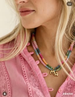 (optional letters) Bohemian classic rainbow color personalized customized bead separated handmade choker necklace