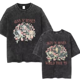 Mens Clothes Tee Shirt Homme Graphic T-Shirts New Arrival Men Tshirt for Ropa Hombre Guns N Roses Slash 85 Washed Vintage