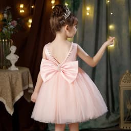 2-10 Years New Girls Princess Dress Summer Tulle Big Bow Girls Wedding Dress Piano Performance Costume Host Costume Kids Clothes