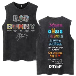 Rapper Washed Tank Tops DTMF Music Album Vintage Hip Hop Sleeveless T Shirt Men Women High Quality 100% Cotton Loose Vests