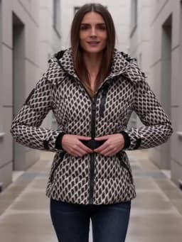 Women's Fashionable Winter Warm Jacket Casual Versatile Detachable Hood Coat with Belt Zippered Windproof Outdoor Clothes