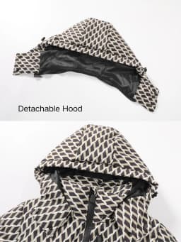 Women's Fashionable Winter Warm Jacket Casual Versatile Detachable Hood Coat with Belt Zippered Windproof Outdoor Clothes