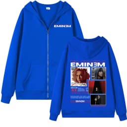 Rapper Eminem Album Graphic Zipper Hoodie Men Women Hip Hop Vintage Zip Up Hooded Sweatshirts Fashion Casual Oversized Pullovers