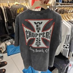 Retro Biker Style Y2k Vintage West Coast Choppers Printed Washing T-Shirt Women Cotton Breathable Loose Fit Casual Streetwear