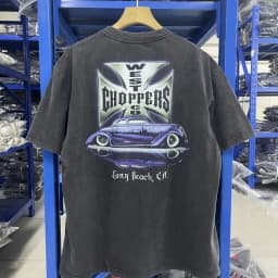 Retro Biker Style Y2k Vintage West Coast Choppers Printed Washing T-Shirt Women Cotton Breathable Loose Fit Casual Streetwear