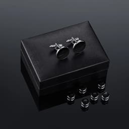 Solid Men's Cufflinks Studs Set For Tuxedo Minimalist Navy Blue Man Shirt Cufflinks For Mens Father Husband Guests Gifts For Wed