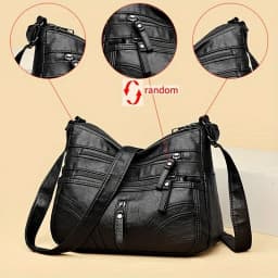 Women Vintage Soft Pu Leather Crossbody Bag Multi Zipper Pockets Large Capacity Casual Daily Work Travel Shoulder Handbag Brown
