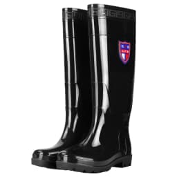 Men's extra high and thick cow tendon bottom rain boots are warm and non slip fishing boots with high tube and plush water boots