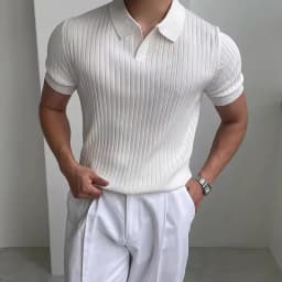 Summer New Men Knitted Shirts Short Sleeve Polo T-Shirts Tops Male Fashion Casual T Shirt Breathable Solid Polo Tee Man Clothing