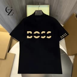 New Premium Cotton Oversized Black Luxury print T-Shirt 2026 Summer Business Casual Graphic Tee for Men Women