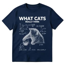 Funny What Cat Really Think T-shirt Physics Quantum Mechanics Print T-shirts Cotton Casual Oversized Short Sleeve T Shirts Tops