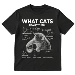 Funny What Cat Really Think T-shirt Physics Quantum Mechanics Print T-shirts Cotton Casual Oversized Short Sleeve T Shirts Tops