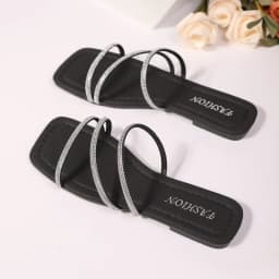 Summer Elegant Square Toe Sexy Flat Slippers Fashionable Best Selling New Comfortable Plus Size Women's Shoes